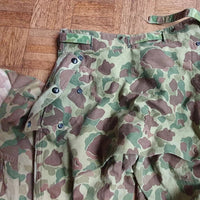 Ensemble HBT US veste + pant. réversible camouflé USMC Armée française Indochine