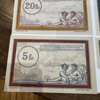 Lot Billets Bon Pour Régie Des Chemin De Fer Des Territoires Occupés Ancien