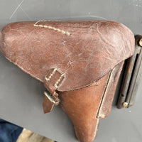 Etui Holster En Cuir Rigide Pour Luger P08 ( P 08 ) Brun Brown Ww2