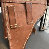 Etui Holster En Cuir Rigide Pour Luger P08 ( P 08 ) Brun Brown Ww2