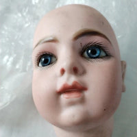 Authentique Tête De Poupée Bru Ancienne Biscuit Porcelaine Bouche Fermée