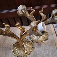 Paire D'Appliques ou Plafonniers En Bronze Art Nouveau