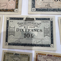 Lot Billets Bon Pour Régie Des Chemin De Fer Des Territoires Occupés Ancien