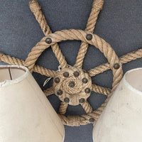 Audoux Minet Ancienne Paire D’appliques En Corde Barre Bateau Marine