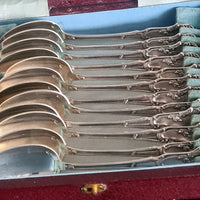 Ensemble De 12 Cuillères À Café En Argent Massif De L'Orfèvre Henri Soufflot