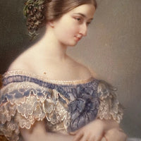 ERNEST GIRARD 1854 Exceptionnel Portrait Miniature Marie Sophie De Saint Priest