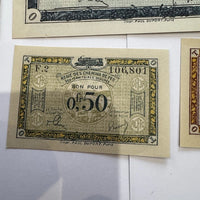 Lot Billets Bon Pour Régie Des Chemin De Fer Des Territoires Occupés Ancien