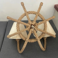 Audoux Minet Ancienne Paire D’appliques En Corde Barre Bateau Marine