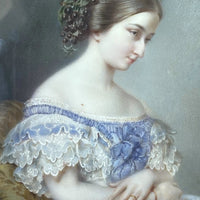 ERNEST GIRARD 1854 Exceptionnel Portrait Miniature Marie Sophie De Saint Priest