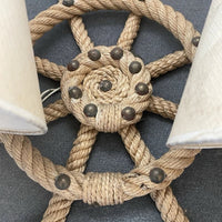 Audoux Minet Ancienne Paire D’appliques En Corde Barre Bateau Marine