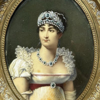 Tableau Ancien Miniature Portrait Impératrice Joséphine Sacre Napoléon Peinture